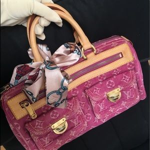 Authentic Louis Vuitton Pink Denim Bag